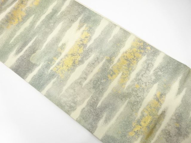 霞に箔散らし模様織り出し　袋帯